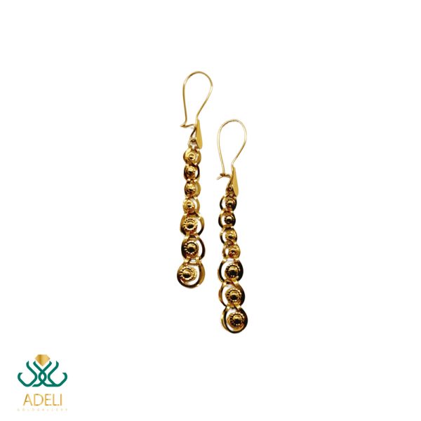 گوشواره طلا آویز لیزری شربتی