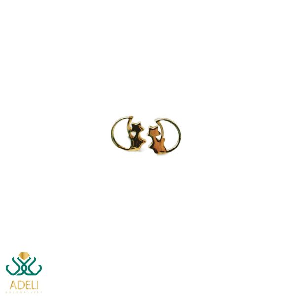 گوشواره طلا میخی ماه و ستاره
