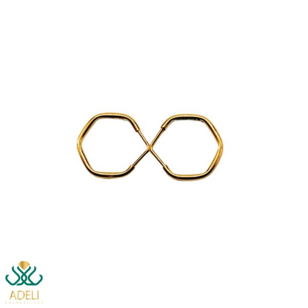 گوشواره طلا حلقه ای هندسی